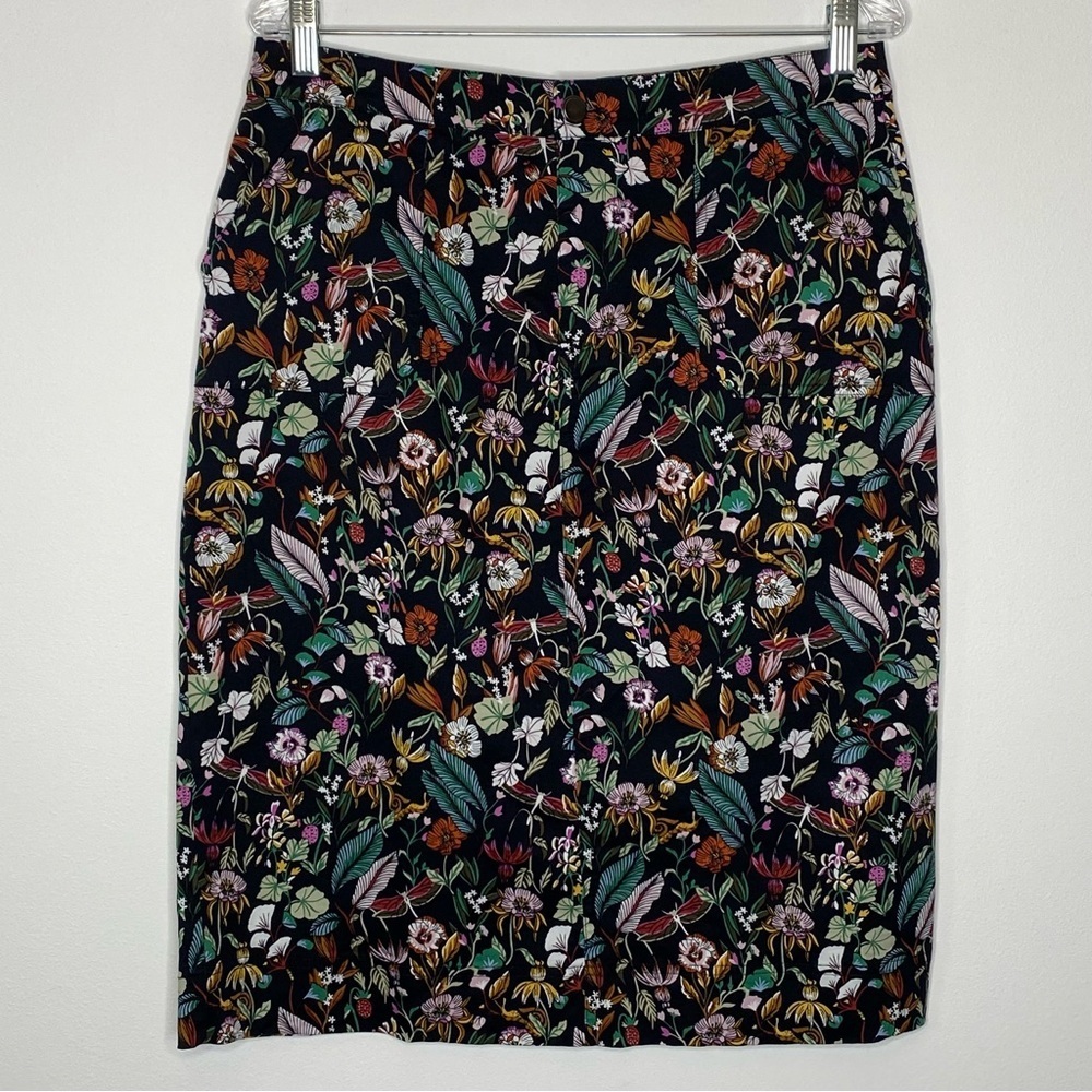Christopher & Banks Floral Midi Pencil Skirt